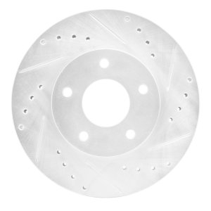 Infiniti I30 Brake Rotor (1) - Front Right - R1 Concepts - Drilled & Slotted - Silver - `99-`01